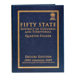 Large 3807 Fifty State, DC & Territorial Commemorative. Quarter P & D Deluxe Whitman Folder..