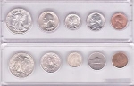 5 Coin, Cent Through Half Dollar Box 25 Plastic Strip Holder Whitman